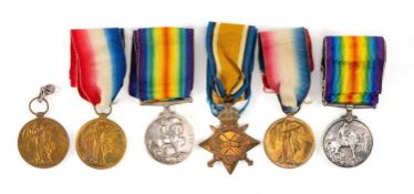 MILITARY CLUBHOUSE: WW1 MEDALS TO THREE SOLDIERS, including group of three to 16682 Pt. E. O'