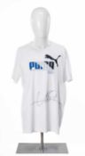 ATHLETICS CLUB HOUSE: SIGNED USAIN BOLT PUMA 1948 T SHIRT, size L Provenance: private collection