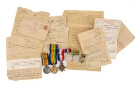 MILITARY CLUB HOUSE: GREAT WAR MEDAL GROUP OF THREE, named to 20557 Pte. H. Owens, Royal Welch