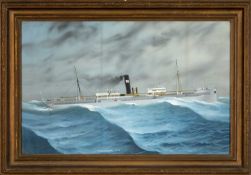MARITIME CLUB HOUSE: EARLY 20TH C. STUDY OF S.S. CLEARPOOL, watercolour & gouache, dated 1908, 43
