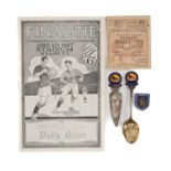 FOOTBALL CLUB HOUSE: 1927 CARDIFF CITY FINAL TIE TICKET, printed in black and red on claret