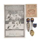 FOOTBALL CLUB HOUSE: 1927 CARDIFF CITY FINAL TIE TICKET, printed in black and red on claret