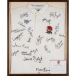 THE RUGBY CLUB HOUSE: SIGNED 1988 ENGLAND WOMEN'S RUGBY JERSEY, Cotton Oxford inner label,