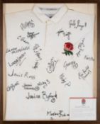 THE RUGBY CLUB HOUSE: SIGNED 1988 ENGLAND WOMEN'S RUGBY JERSEY, Cotton Oxford inner label,
