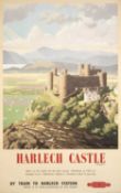 ADVERTISING CLUB HOUSE: RONALD LAMPITT WELSH RAILWAY POSTER for Harlech, British Railways Western