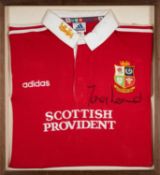 THE RUGBY CLUB HOUSE: SOUTH AFRICA 1997 LIONS TOUR JERSEY, signed by Jason Leonard, Addidas size XL,
