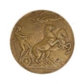 ATHLETICS CLUB HOUSE: BRONZE 7TH OLYMPICS PARTICIPATION MEDAL, Antwerp 1920, made by Pierre