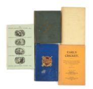 CRICKET CLUB HOUSE: VARIOUS BOOKS, to include 'J. M. Barrie's Allahakbarries Cricket Club 1899',