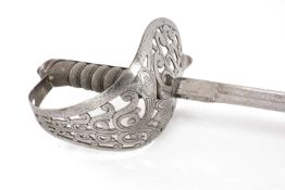 MILITARY CLUB HOUSE: P.1821 HEAVY CAVALRY OFFICER'S SWORD, wire bound fish skin grip, pierced