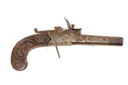 MILITARY CLUB HOUSE: PERCUSSION POCKET PISTOL, circa 1820, signed 'Blanch / Bristol', 2.25 ins