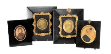 MILITARY CLUB HOUSE: TWO PRESSED NAPOLEONIC MEDALLIONS one with profile bust of the Duke of