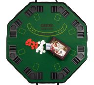 POKER CLUB HOUSE: CHIPS, TABLE TOP & CARDS, the half-folding top in carry case, the coloured