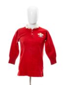 RUGBY CLUB HOUSE: EARLY 1920s MATCH-WORN WALES INTERNATIONAL JERSEY for Stephen Morris,