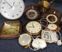 MIXED LOT OF CLOCKS INCLUDING ELECTRIC, MANTEL AND WALL Provenance: private collection Cheshire