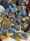 LARGE COLLECTION OF KINGFISHER ORNAMENTS, ceramic and resin, with other birds Provenance: private