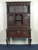 LATE VICTORIAN OAK COTTAGE DRESSER in the Jacobean revival style, 200 (h) x 112 (w) x 55.5cms (d)