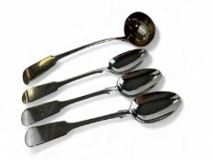 GEORGE III SCOTTISH SILVER TODDY LADLE, William Jamieson, Aberdeen c. 1820, 16cms (l), 29g; along