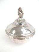 SWEDISH WHITE METAL HAND HAMMERED COVERED BOX, 116g  Provenance: private collection Denbighshire