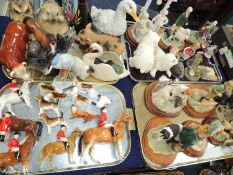 QUANTITY OF ANIMALIER ORNAMENTS including china hunt figures, Leonardo Collection rural pastimes
