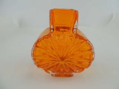 GEOFFREY BAXTER FOR WHITEFRIARS, tangerine sunburst glass vase, 15.5cm (h) Provenance: private