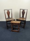 PAIR OF PROVINCIAL OAK SLAT BACK SIDE CHAIRS, early 19th century, and an 18th century style oak