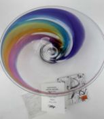 KOSTA BODA LIMITED EDITION 'TROPIC' DISH, by Goran Warff, numbered 25/60, with certificate and