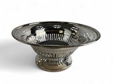 EDWARDIAN SILVER FOOTED BOWL, by Walker & Hall, Chester 1907, 20cm (d), 240g Provenance: private