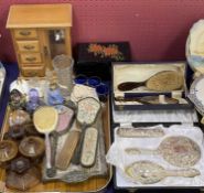 ASSORTED COLLECTABLES, including brush sets, decorative glassware, trinket boxes, etc. Provenance: