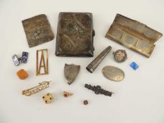 SILVER CIGARETTE CASE, silver cigarette holder case, silver prayer book front, silver shield