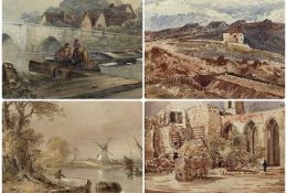 VARIOUS 19TH CENTURY ARTISTS: ATTRIBUTED TO THOMAS CRESWICK RA (1811-1869) watercolour - Dutch scene