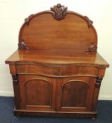VICTORIAN MAHOGANY SERPENTINE FRONT CHIFFONIER, 124cms (w) Provenance: private collection Cheshire