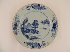 CHINESE EXPORT BLUE AND WHITE PLATE, 18th Century, 28.5cm (d) Provenance: private collection