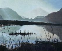 JENNY PENDRAGON (Welsh, 20th century) watercolour - mountainous lake landscape, signed and dated