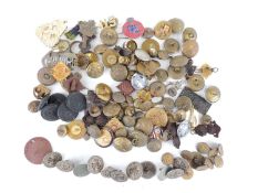 QUANTITY OF ASSORTED MILITARY BUTTONS AND PIPS including Earl of Chester Yeomanry buttons and