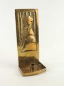 ARTS AND CRAFTS BRASS CHAMBER LAMP, in the Dutch style, stamped J.Co., 30cm (h), 12.5cm (d)