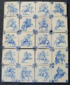 TWENTY DUTCH DELFT TILES, 18th or 19th Century, 15cm square Provenance: Apparently Trinity College