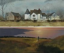 TIM NASH watercolour - entitled verso 'Oast Houses at Wallers Green', signed lower left, 28 x 48cms;