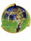 CARLTON WARE LUSTROUS TRILOBED PLATE, in the Heron and Magical Tree pattern (4160), 26cm (d)