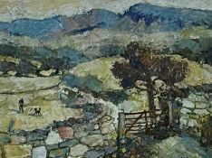 DICK SUMMERS oil on board - entitled verso 'Cader Idris', and with dedication dated 16th April 2004,