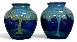 MATCHED PAIR OF MOORCROFT MOONLIT BLUE SMALL VASES, shape no. 189, impressed and painted signature