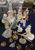 COLLECTION OF DECORATIVE PORCELAIN AND CHINA FIGURES including Royal Doulton, Royal Worcester,