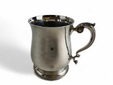 ELIZABETH II SILVER TANKARD, baluster form, with acanthus capped loop handle, A. Edward Jones