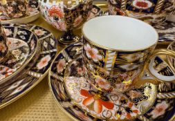 ROYAL CROWN DERBY IMARI PATTERN TEAWARE, pattern 2451, including six cups, six saucers, side