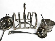 GEORGE III SILVER TODDY LADLE, maker WS, London 1800, 12cms (l); along with a small Scottish