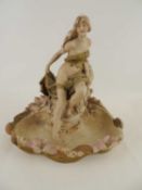 ROYAL DUX, BOHEMIA ART NOUVEAU STYLE FIGURAL BOWL, pink triangle mark, 32cm (h) Provenance: