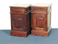 TWO HARDWOOD BEDSIDE CABINETS, 65 (h) x 40 (w) x 39cms (d)  Provenance: private collection