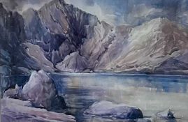 ANN WHALLEY S.W.A., watercolour, 'Llyn Cau, Cader Idris, signed and titled lower left, 32.5cm x