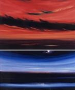 DEBRA STROUD two limited edition giclée prints - 'Earth' (245/495), 29 x 28cms, and 'Blue Moon' (