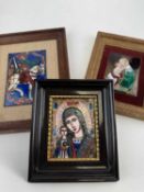 LIMOGES ENAMELLED PLAQUE, by Dominique Pichaud, featuring Madonna and Child, 13.5cm x 10.5cm,