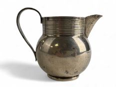 GEORGE V SILVER BALUSTER FORM JUG, with reeded loop handle, Chester 1913, 9cms (h), 93g
